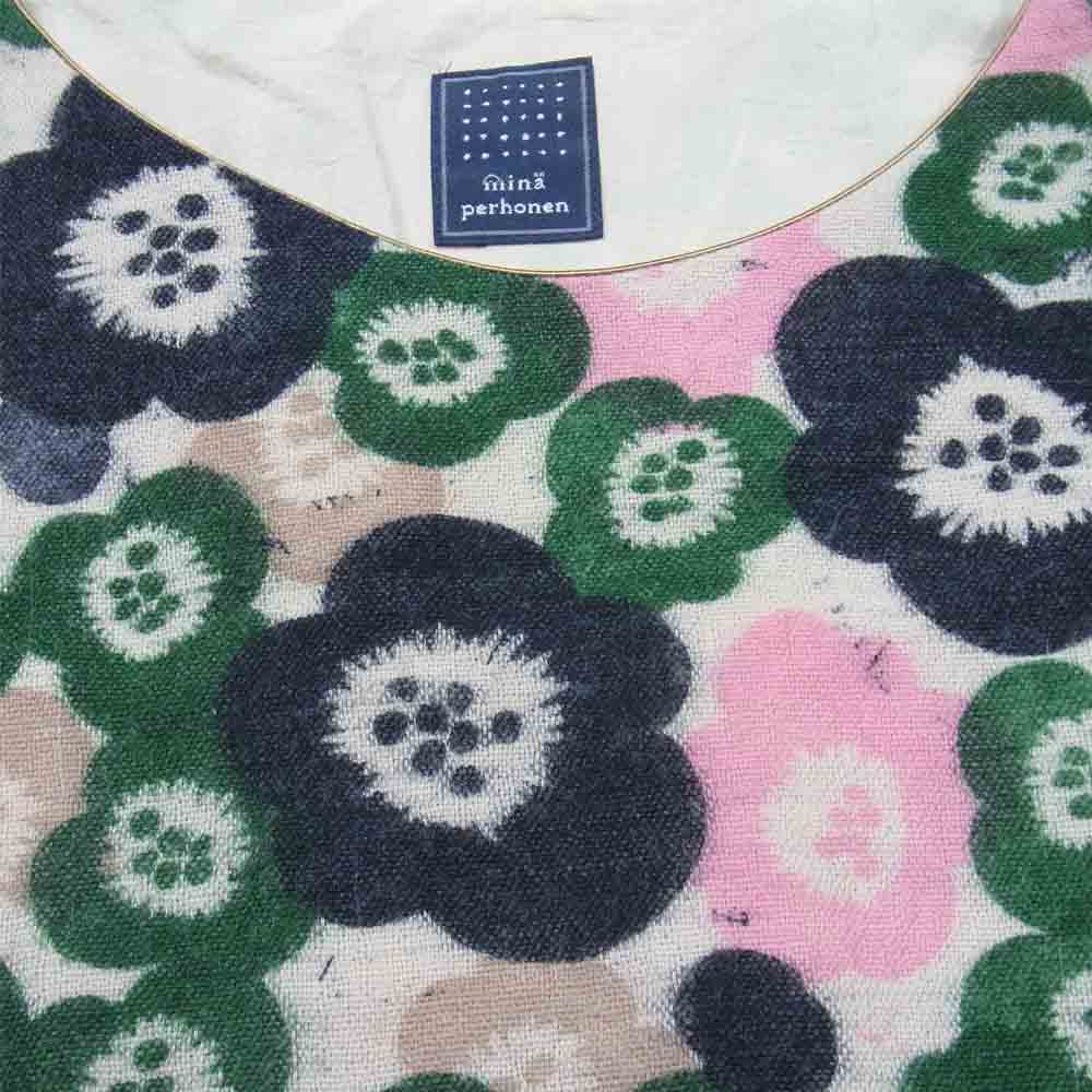 mina perhonen ミナペルホネン qa3904 millefiori ミッレフィオーリ ウール プリント ドレス ワンピース マルチカラー系 38【中古】