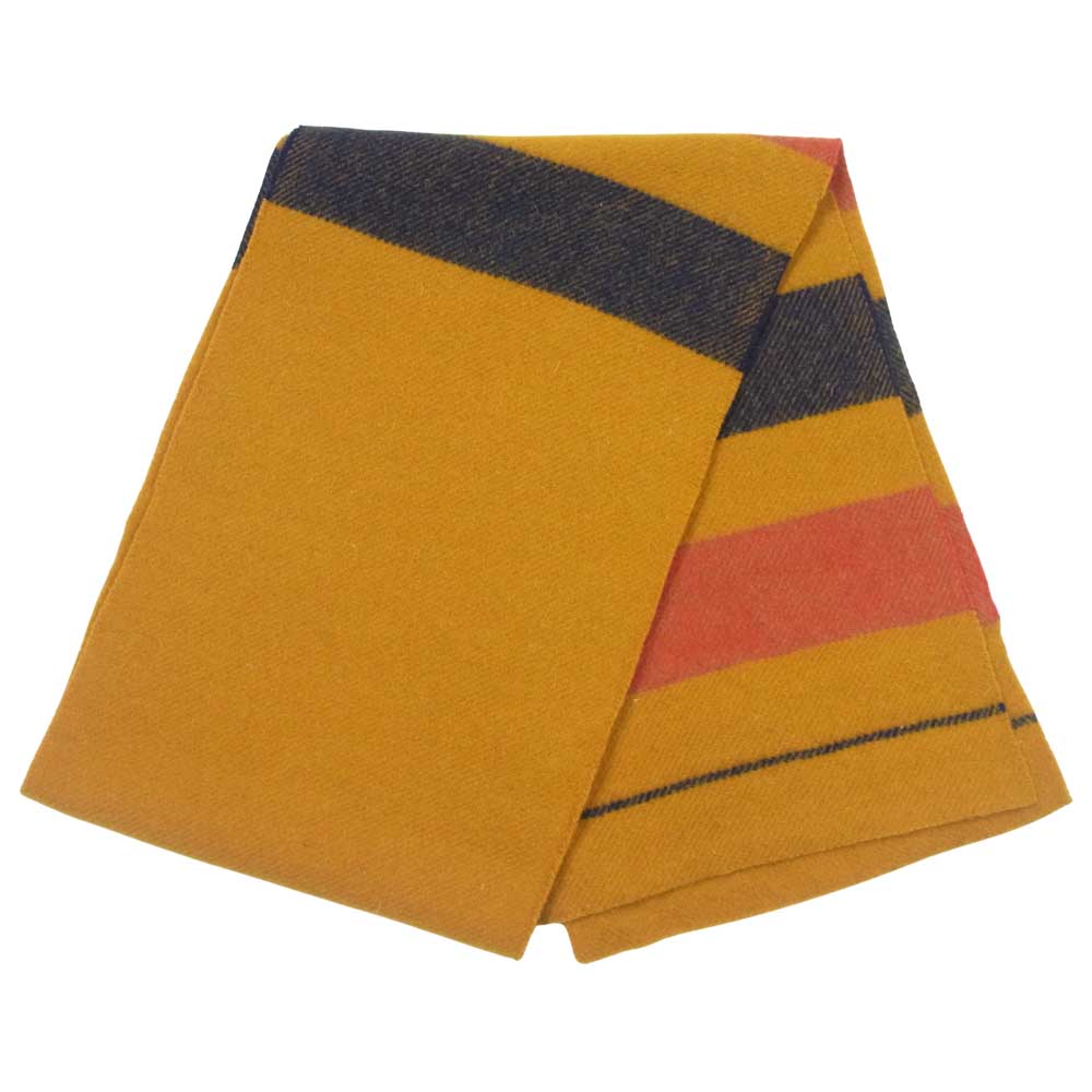 HERMES エルメス ロカバール ストライプ ウール マフラー イエロー系【新古品】【未使用】【中古】