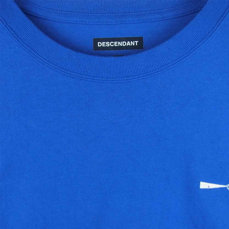 DESCENDANT ディセンダント CACHALOT 刺繍 半袖 Tシャツ コットン 日本製 ブルー系 2【中古】