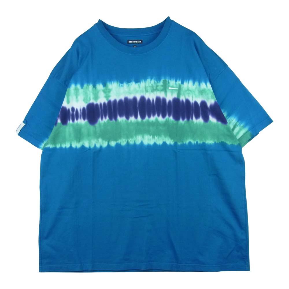DESCENDANT ディセンダント CACHALOT 刺繍 半袖 Tシャツ タイダイ コットン 日本製 ブルー系 3【中古】