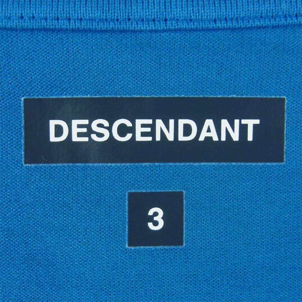 DESCENDANT ディセンダント CACHALOT 刺繍 半袖 Tシャツ タイダイ コットン 日本製 ブルー系 3【中古】