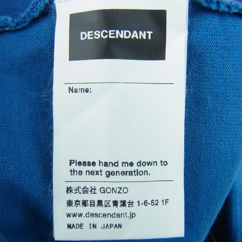 DESCENDANT ディセンダント CACHALOT 刺繍 半袖 Tシャツ タイダイ コットン 日本製 ブルー系 3【中古】