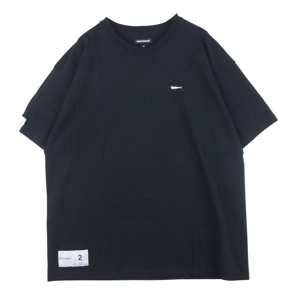 DESCENDANT ディセンダント CACHALOT 刺繍 半袖 Tシャツ コットン 日本製 ブラック系 2【中古】