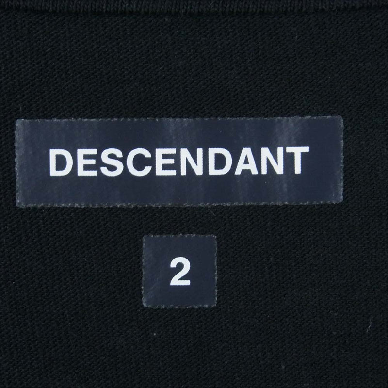 DESCENDANT ディセンダント CACHALOT 刺繍 半袖 Tシャツ コットン 日本製 ブラック系 2【中古】