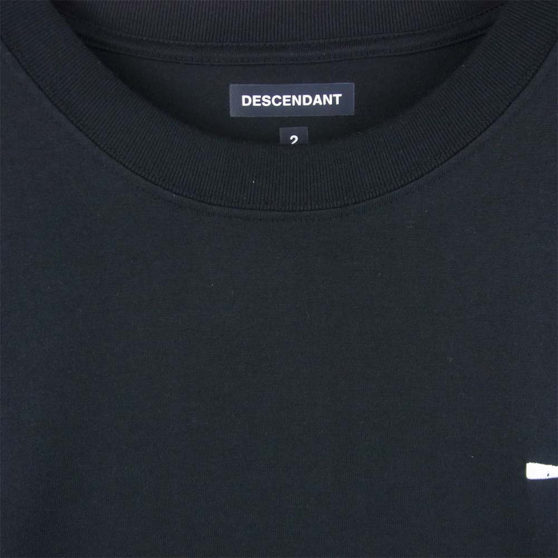 DESCENDANT ディセンダント 212ATDS-CSM19 CACHALOT STRIP SS 刺繍 半袖 Tシャツ コットン ブラック系 2【新古品】【未使用】【中古】