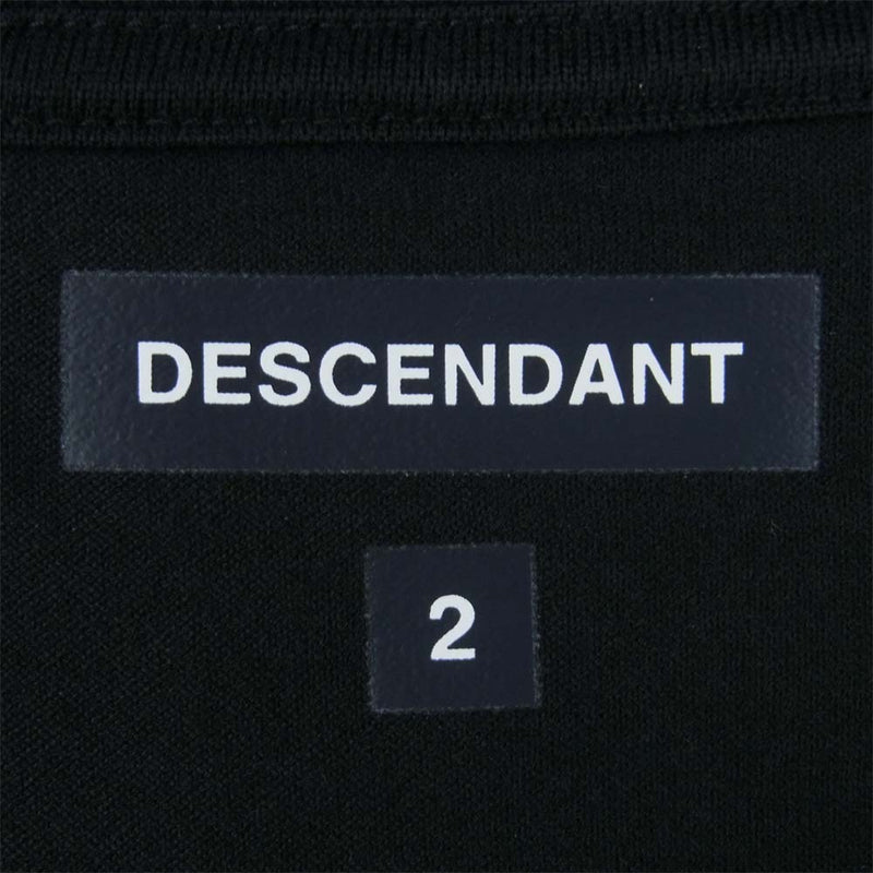 DESCENDANT ディセンダント 212ATDS-CSM19 CACHALOT STRIP SS 刺繍 半袖 Tシャツ コットン ブラック系 2【新古品】【未使用】【中古】