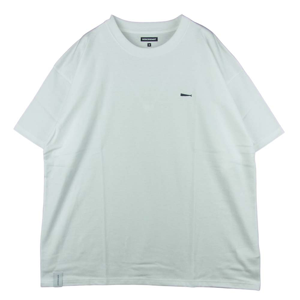 DESCENDANT ディセンダント 212ATDS-CSM19 CACHALOT STRIP SS 刺繍 半袖 Tシャツ コットン 日本製 ホワイト系 2【新古品】【未使用】【中古】
