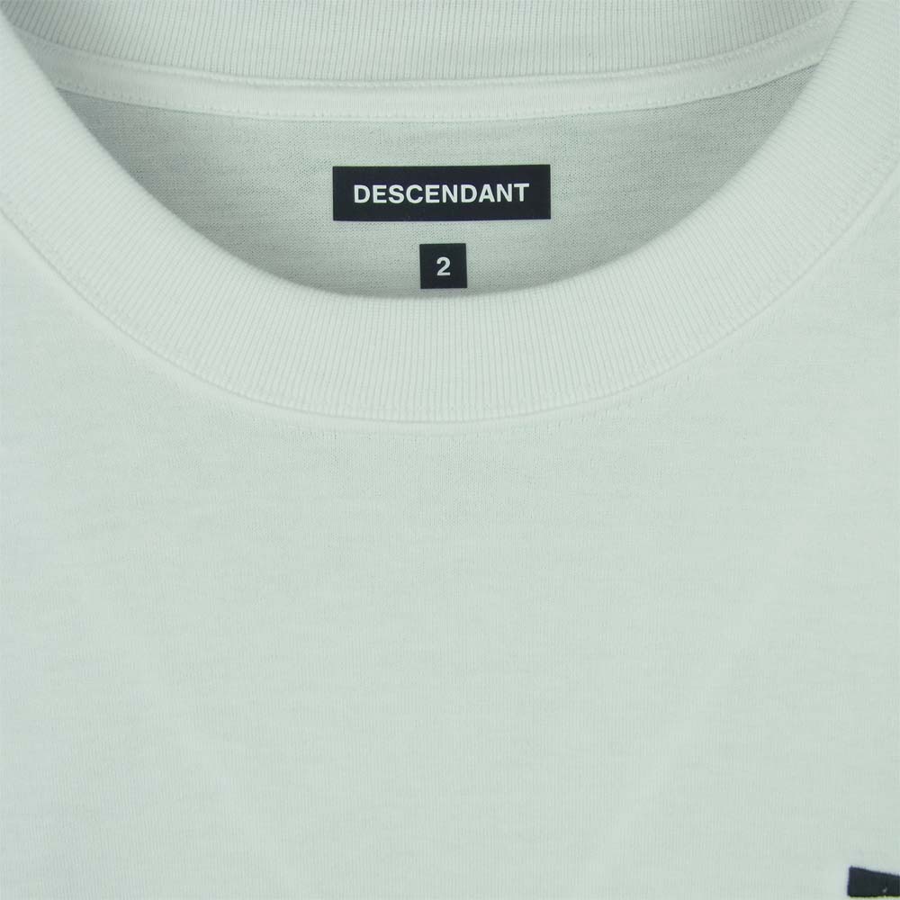 DESCENDANT ディセンダント 212ATDS-CSM19 CACHALOT STRIP SS 刺繍 半袖 Tシャツ コットン 日本製 ホワイト系 2【新古品】【未使用】【中古】