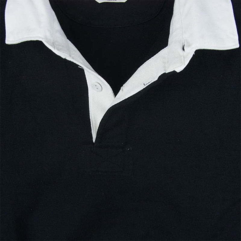 COOTIE クーティー ボーダー 長袖 ポロシャツ ラガーシャツ コットン 日本製 ブラック系 M【中古】
