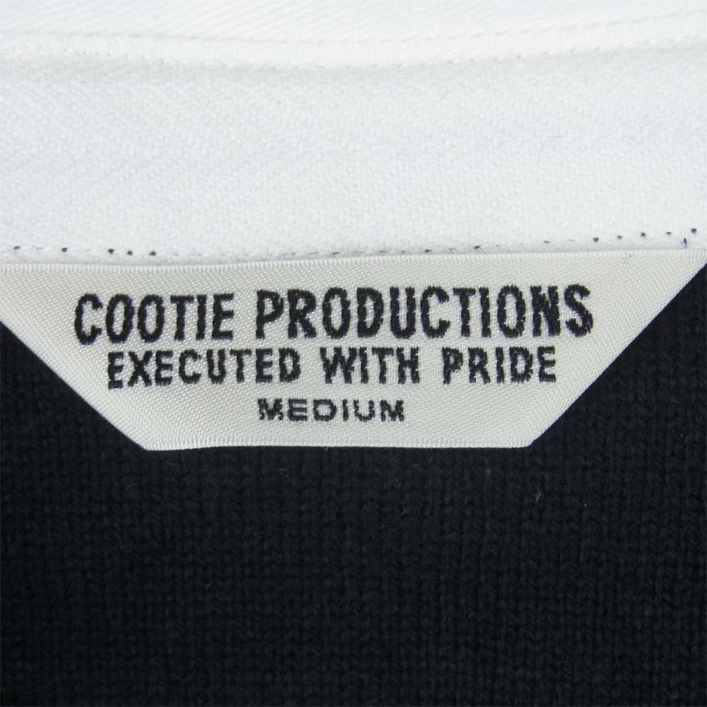 COOTIE クーティー ボーダー 長袖 ポロシャツ ラガーシャツ コットン 日本製 ブラック系 M【中古】