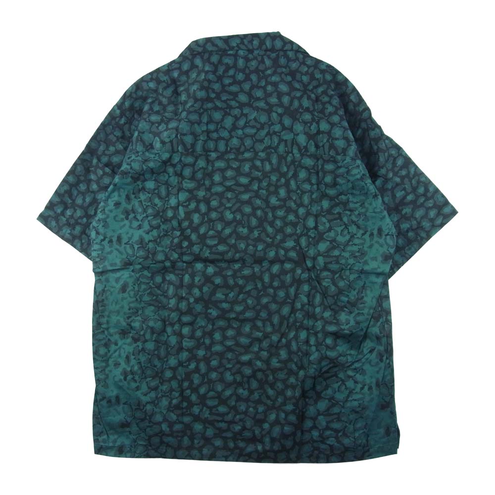 WTAPS ダブルタップス 21SS 211TQDT-SHM05 NIGHT VISION / SS ナイトビジョン レオパード 開襟 オープンカラー 半袖 シャツ 青緑系 03【美品】【中古】