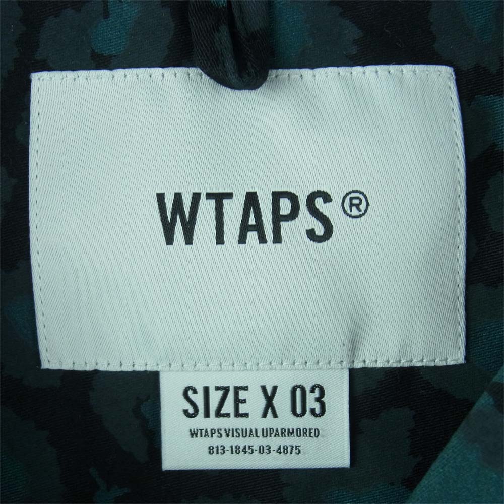 WTAPS ダブルタップス 21SS 211TQDT-SHM05 NIGHT VISION / SS ナイトビジョン レオパード 開襟 オープンカラー 半袖 シャツ 青緑系 03【美品】【中古】