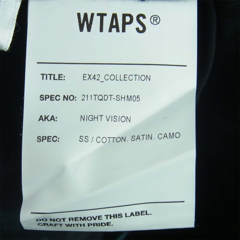 【未使用品】WTAPS 21SS NIGHT VISION カモ柄 半袖シャツ