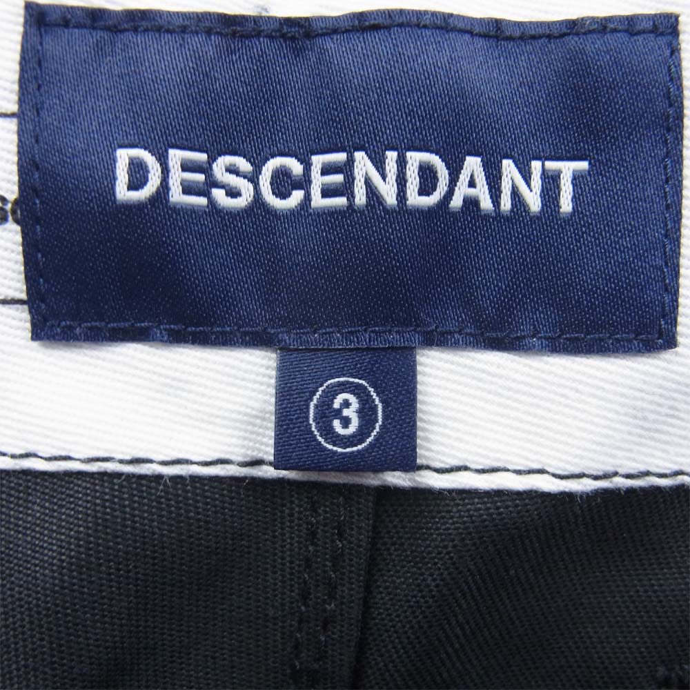 DESCENDANT ディセンダント DC-6 Wide ワイド ワーク チノ パンツ コットン 日本製 ブラック系 3【中古】