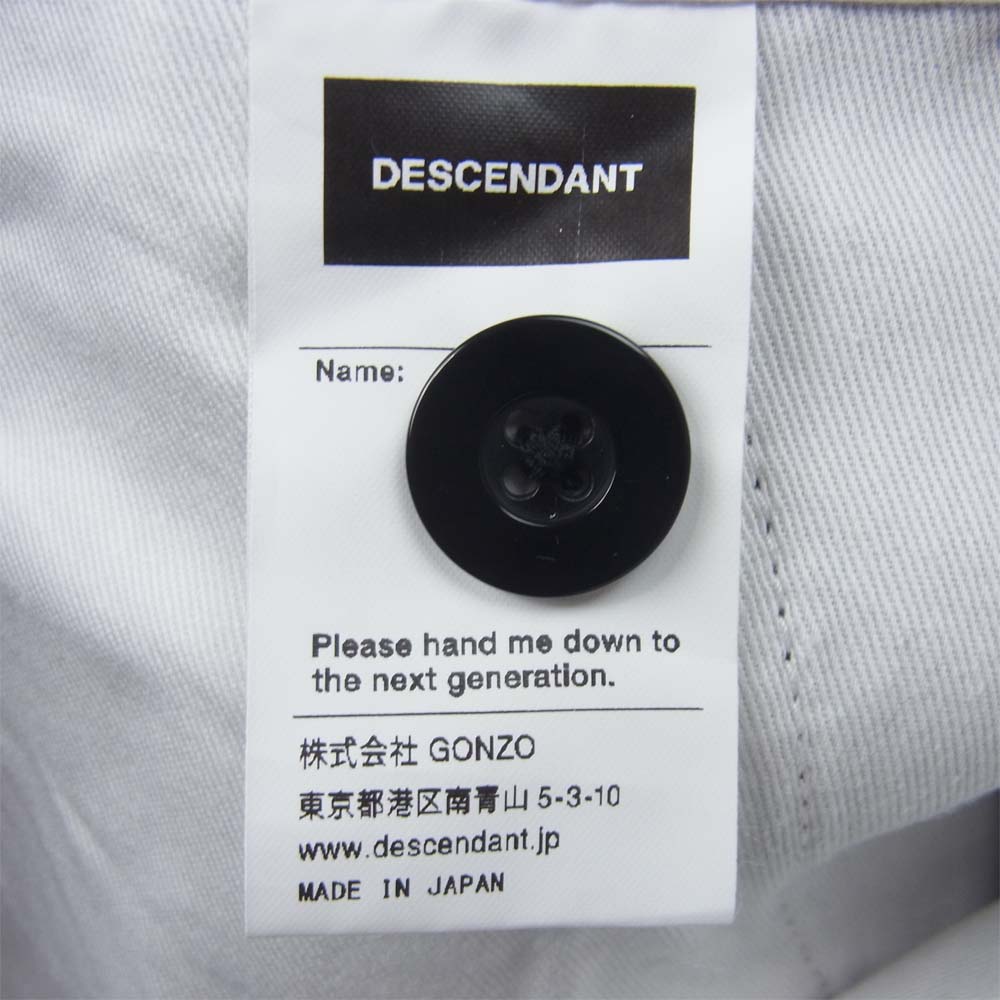 DESCENDANT ディセンダント DC-6 Wide ワイド ワーク チノ パンツ コットン 日本製 ブラック系 3【中古】