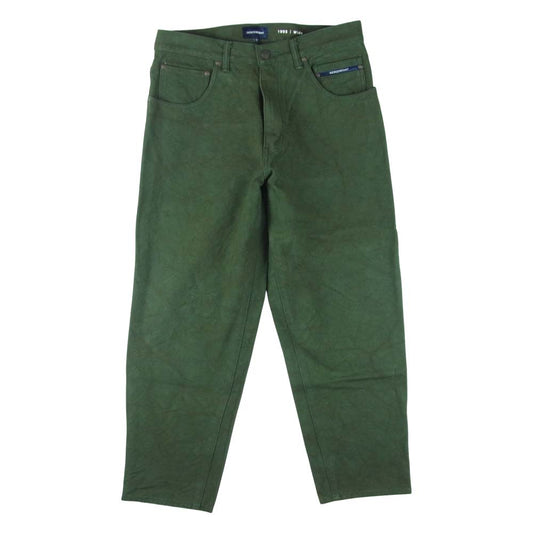 DESCENDANT ディセンダント 1995 Wide ワッシャー加工 ワイド トラウザー パンツ コットン グリーン系 3【中古】