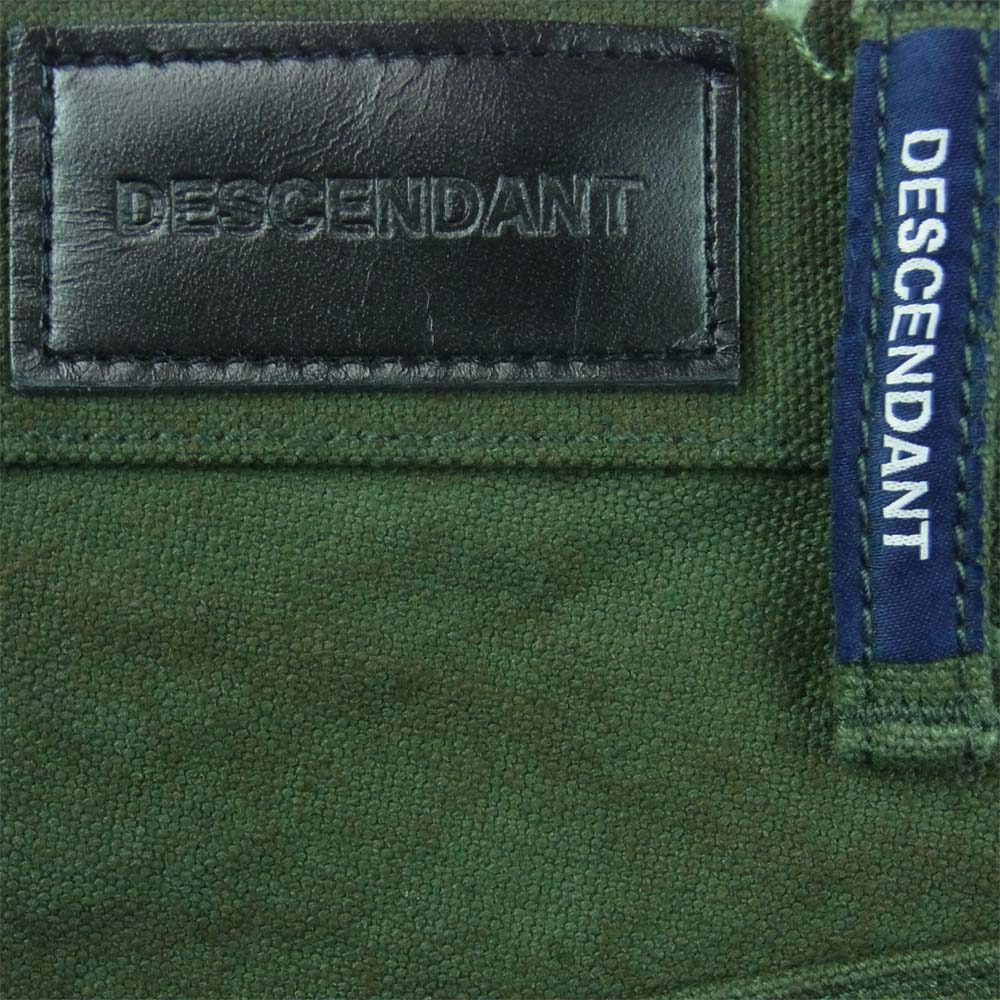 DESCENDANT ディセンダント 1995 Wide ワッシャー加工 ワイド トラウザー パンツ コットン グリーン系 3【中古】