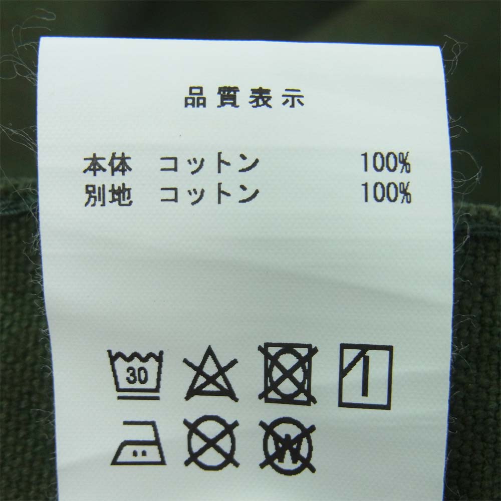 DESCENDANT ディセンダント 1995 Wide ワッシャー加工 ワイド トラウザー パンツ コットン グリーン系 3【中古】