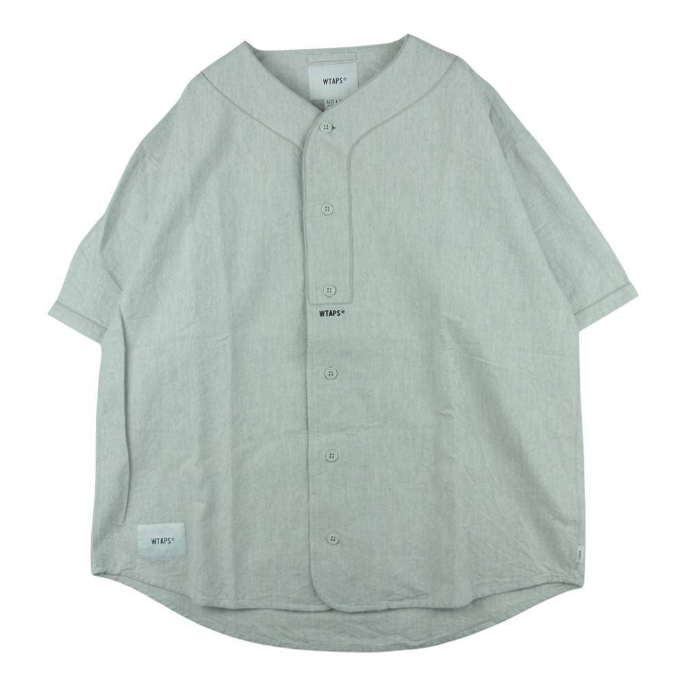 WTAPS ダブルタップス 21SS 211TQDT-SHM06 LEAGUE / SS リーグ 半袖 ベースボール シャツ ライトグレー系 03【美品】【中古】