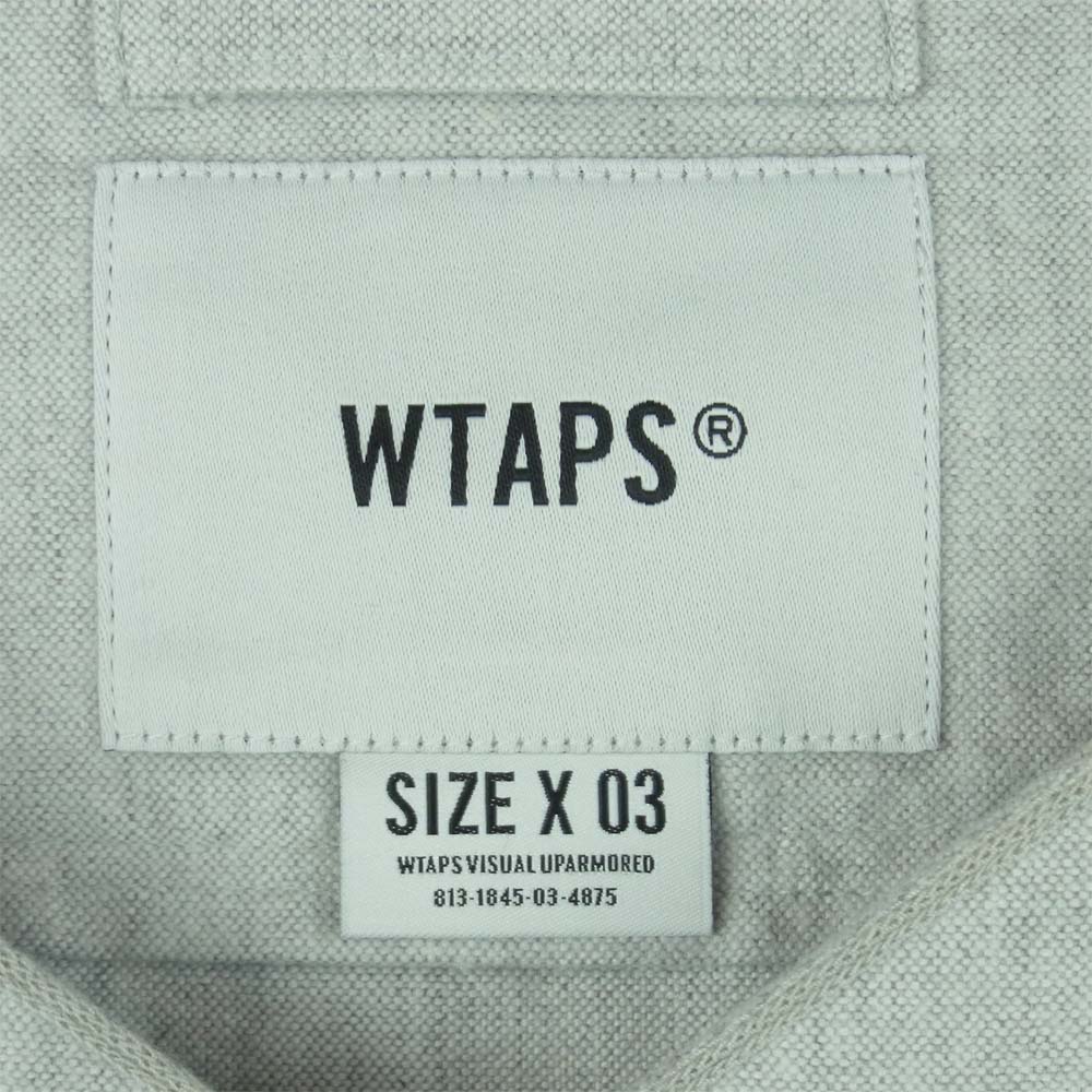 WTAPS ダブルタップス 21SS 211TQDT-SHM06 LEAGUE / SS リーグ 半袖 ベースボール シャツ ライトグレー系 03【美品】【中古】