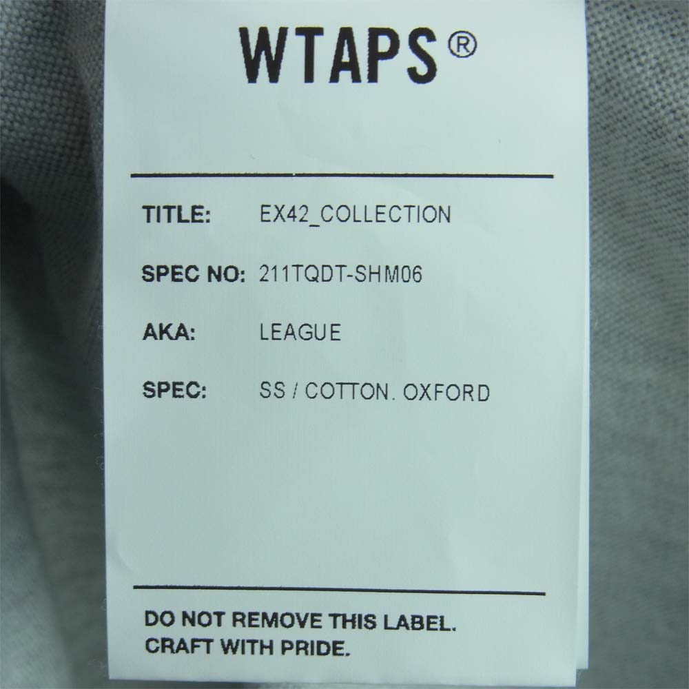 WTAPS ダブルタップス 21SS 211TQDT-SHM06 LEAGUE / SS リーグ 半袖 ベースボール シャツ ライトグレー系 03【美品】【中古】