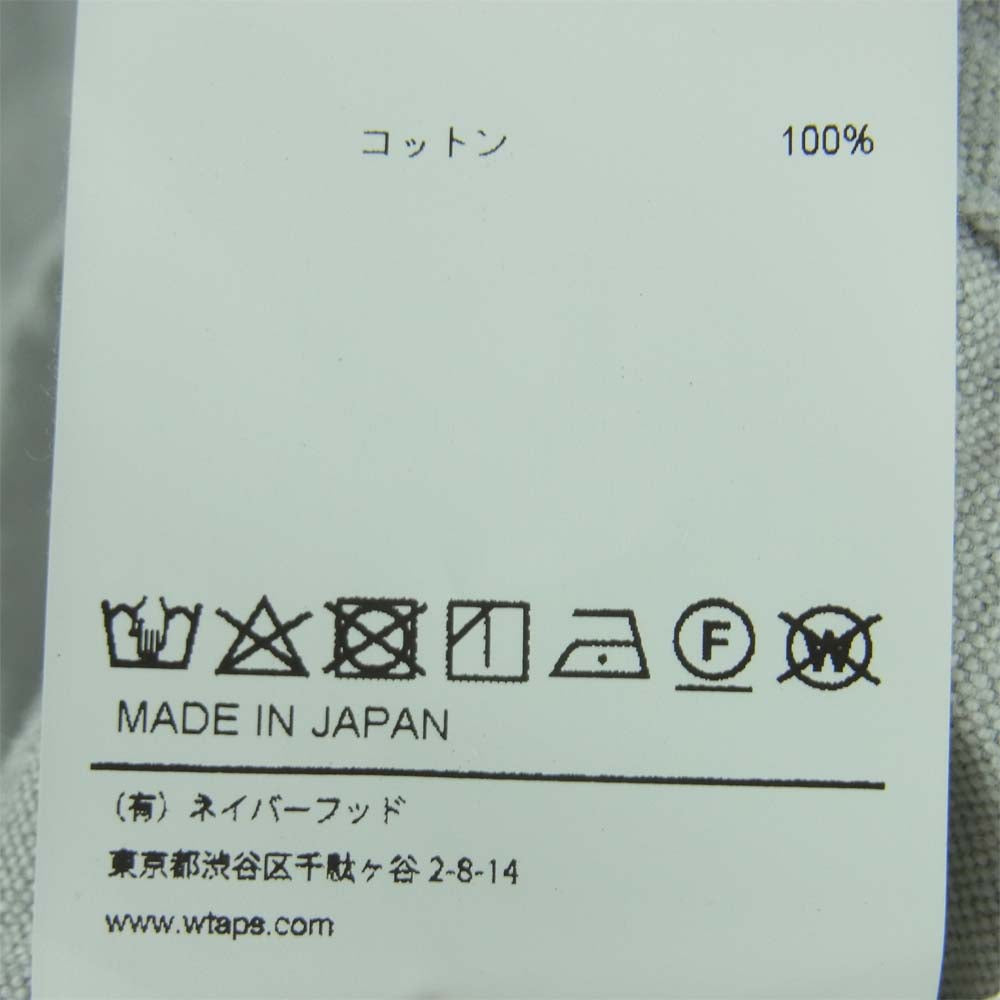 WTAPS ダブルタップス 21SS 211TQDT-SHM06 LEAGUE / SS リーグ 半袖 ベースボール シャツ ライトグレー系 03【美品】【中古】