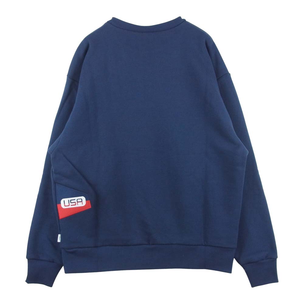 WTAPS ダブルタップス 21SS 211NBNBD-CSM03S New Balance ニューバランス ACADEMY CREW NECK アカデミー スウェット トレーナー クルーネック ネイビー系 L【美品】【中古】