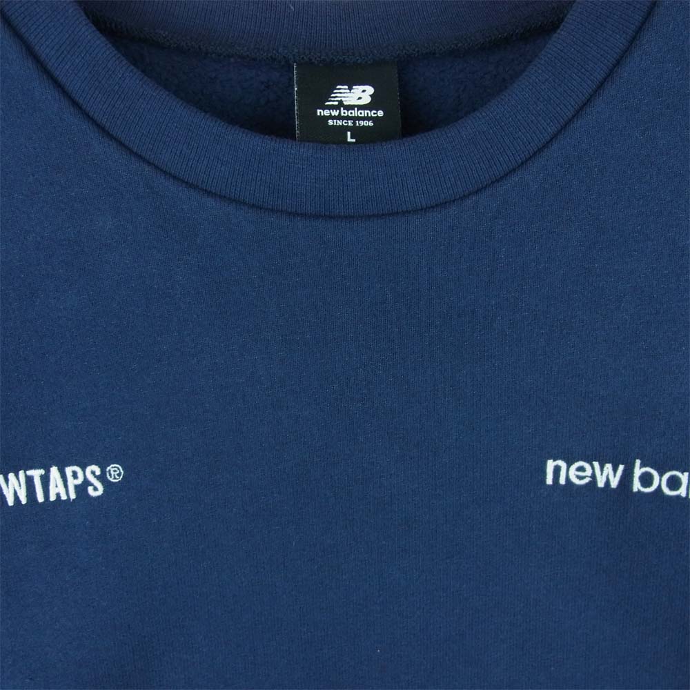 WTAPS ダブルタップス 21SS 211NBNBD-CSM03S New Balance ニューバランス ACADEMY CREW NECK アカデミー スウェット トレーナー クルーネック ネイビー系 L【美品】【中古】