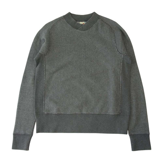 BRU NA BOINNE ブルーナボイン USED加工 ラグランスリーブ スウェット トレーナー グレー系 S【中古】