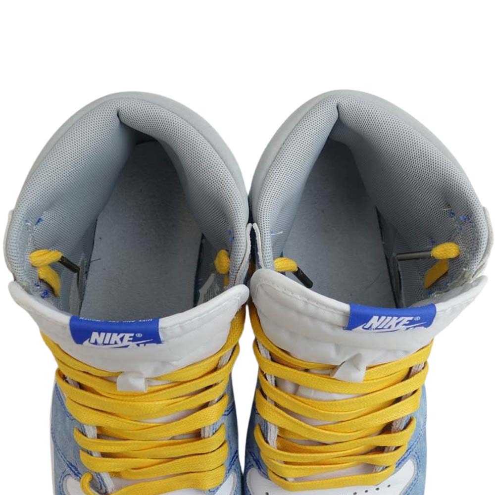 NIKE ナイキ 555088 402 AIR JORDAN 1 RETRO HIGH OG Hyper Royal エアジョーダン ハイパーロイヤル ハイカットスニーカー ホワイト系 ライトブルー系 27.5cm【中古】