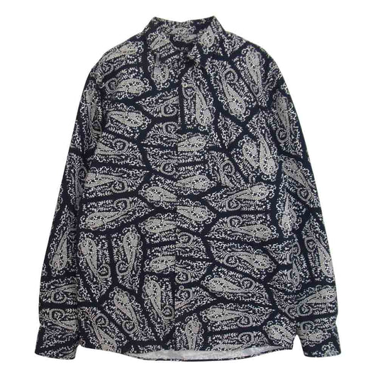 A.P.C. アーペーセー 24166-1-75801 バンダナ ペイズリー 総柄 長袖 シャツ ネイビー系 S【美品】【中古】