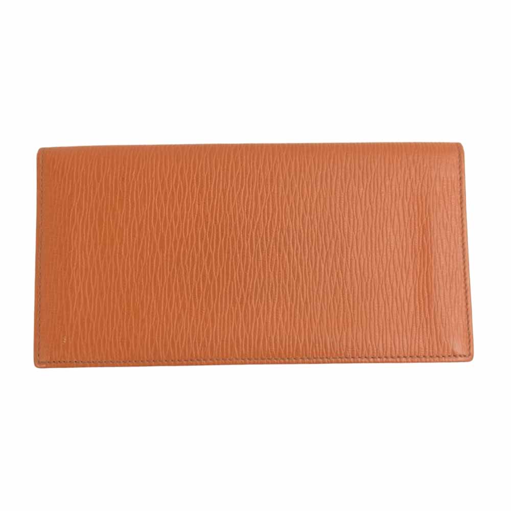 Salvatore Ferragamo サルヴァトーレフェラガモ レザー 長財布 札入れ オレンジ系【中古】