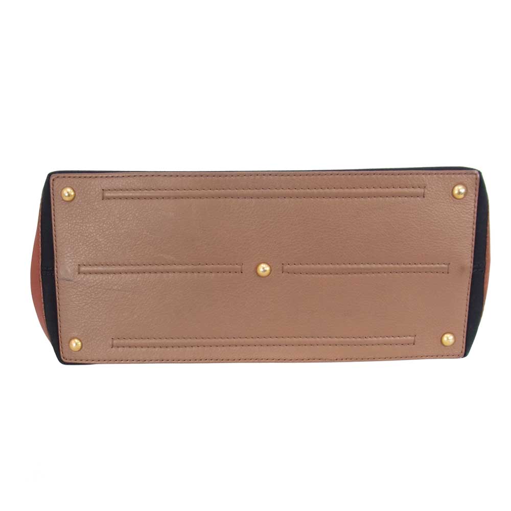 イヴサンローラン 274766 527066 YSL ミューズ ジップ レザー トート バッグ ブラウン系【中古】