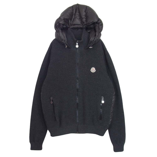 MONCLER モンクレール 国内正規品 MAGLIONE TRICOT CARDIGAN ニット切替 ダウンジャケット グレー系 XL【中古】