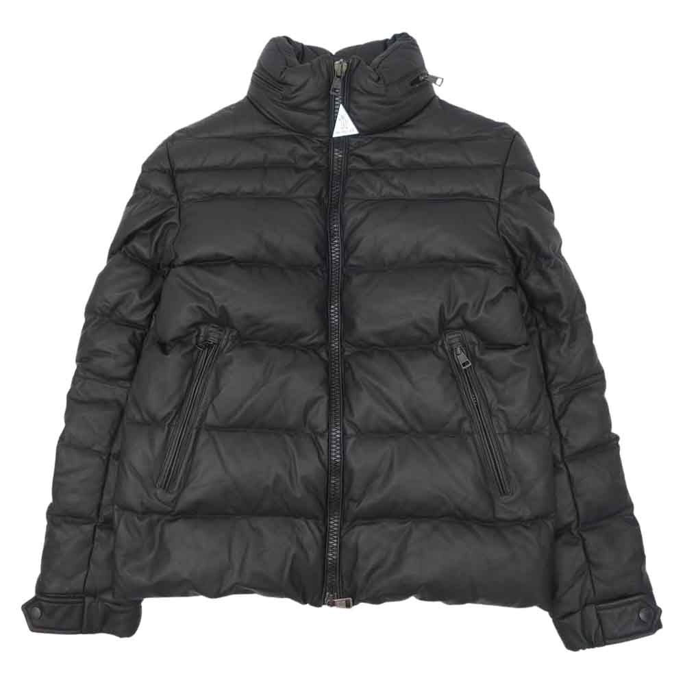 MONCLER モンクレール 国内正規品 32091419310554989 GABERIC ガベリック オールレザー ダウン ジャケット ブラック系 3【極上美品】【中古】