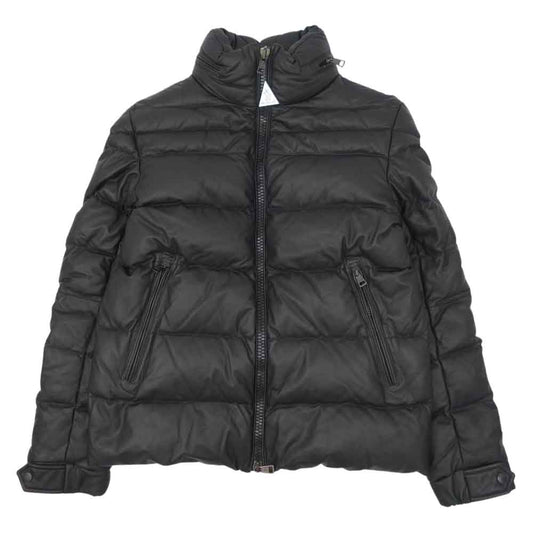 MONCLER モンクレール 国内正規品 32091419310554989 GABERIC ガベリック オールレザー ダウン ジャケット ブラック系 3【極上美品】【中古】