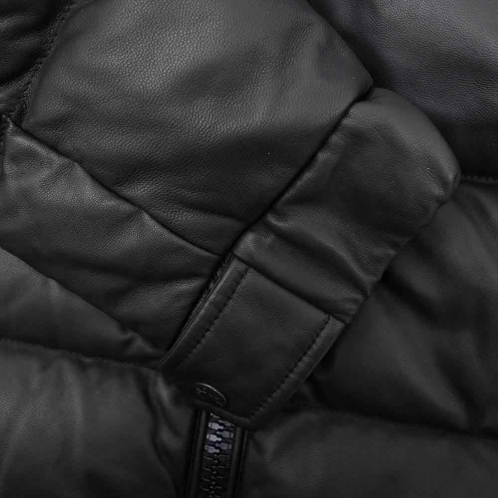 MONCLER モンクレール 国内正規品 32091419310554989 GABERIC ガベリック オールレザー ダウン ジャケット ブラック系 3【極上美品】【中古】