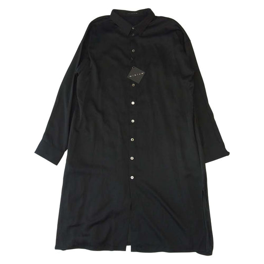 ミディオム 21AW 447050 Storm Shield Long Shirt シャドードット切替 レーヨン ロング シャツ ブラック系 M【新古品】【未使用】【中古】