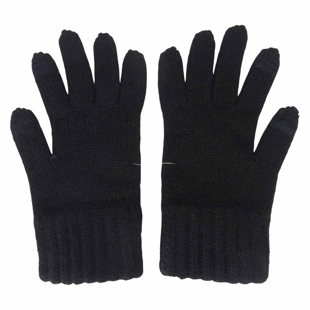 IL BISONTE イルビゾンテ 54192-3-09382 KNIT GLOVES WITH LOGO ロゴ ニット グローブ 手袋 ブラック系 01【新古品】【未使用】【中古】