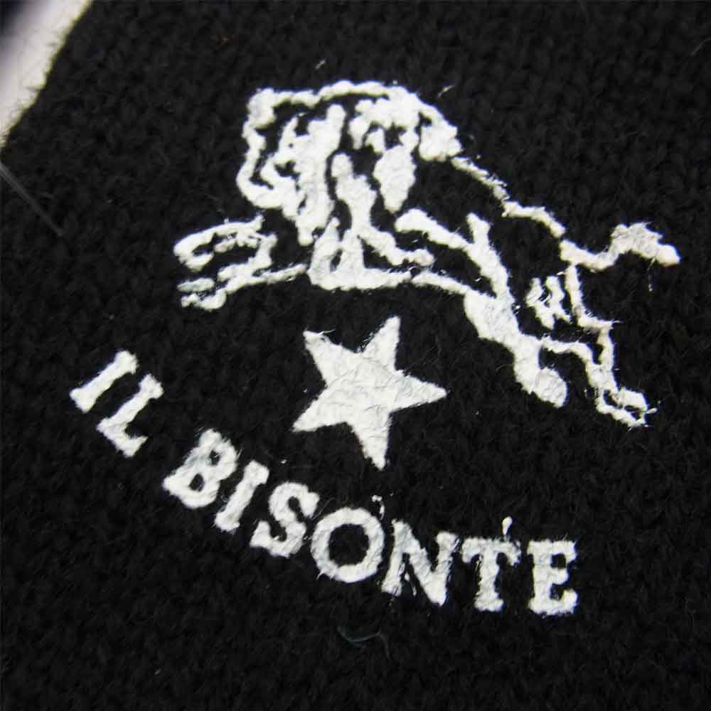 IL BISONTE イルビゾンテ 54192-3-09382 KNIT GLOVES WITH LOGO ロゴ ニット グローブ 手袋 ブラック系 01【新古品】【未使用】【中古】