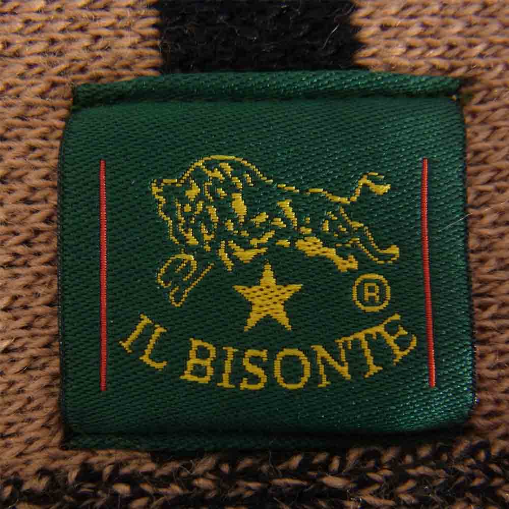 IL BISONTE イルビゾンテ 54192-3-09581 国内正規品 イタリア製 ロゴ マフラー ストール ブラウン系 09【新古品】【未使用】【中古】