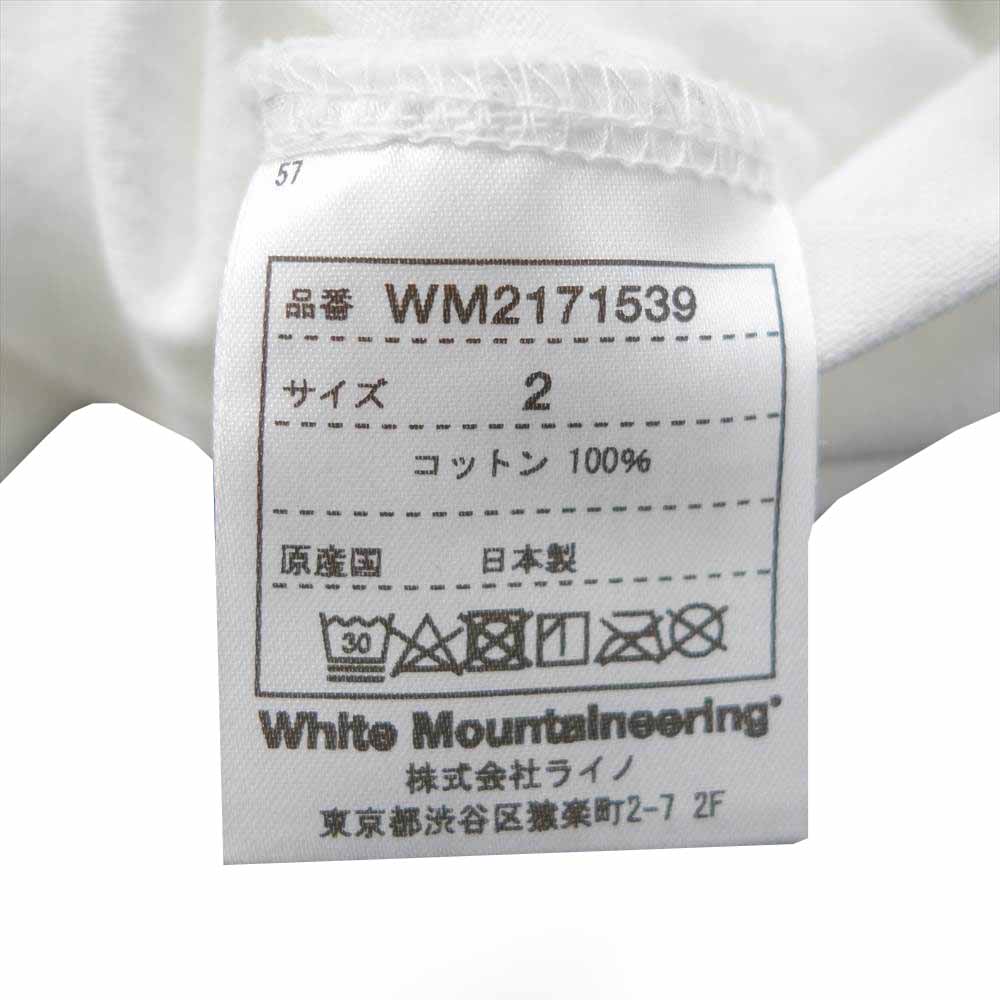 WHITE MOUNTAINEERING ホワイトマウンテニアリング WM2171539 LOGO MOUNTAIN L/S T-SHIRT ロゴ マウンテン Tシャツ 長袖 ホワイト系 2【美品】【中古】