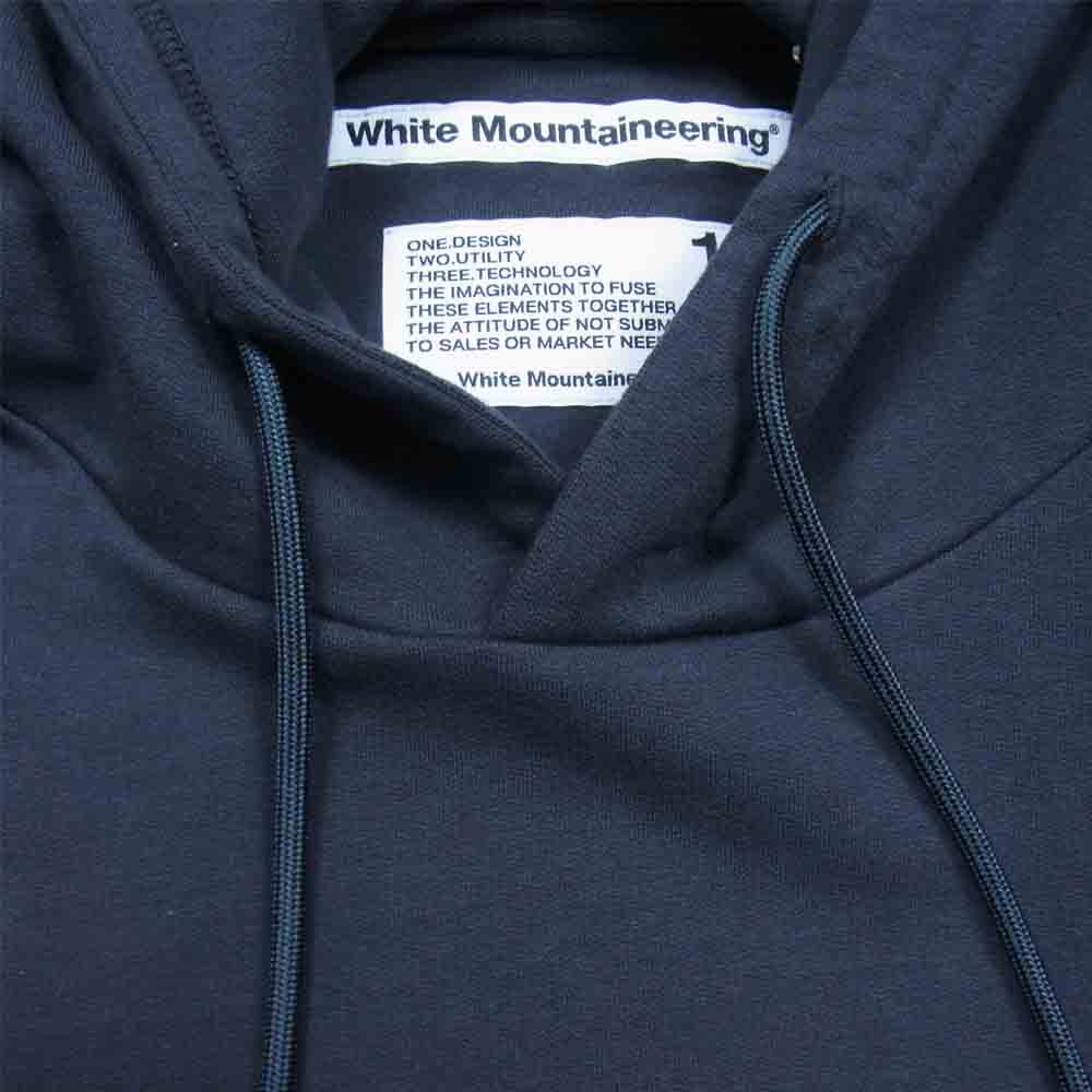 WHITE MOUNTAINEERING ホワイトマウンテニアリング WM2173511 WM LOGO HALF PRINTED HOODIE ロゴ ハーフ プリンテッド フーディー パーカー チャコール系 1【極上美品】【中古】