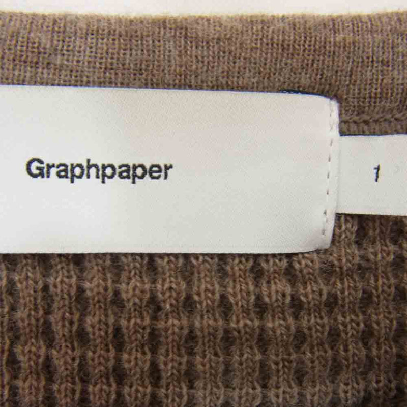 GRAPHPAPER グラフペーパー GPW16-LCS02 クルーネック ワッフル ウール セーター ベージュ系 1【中古】