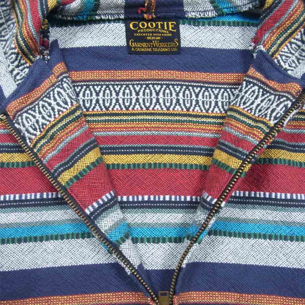 COOTIE クーティー ネイティブ ボーダー ジップパーカー 日本製 マルチカラー系 M【中古】