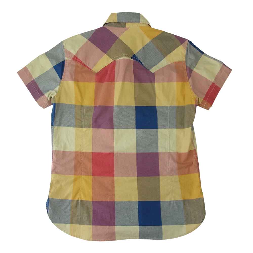 TMT ティーエムティー TSH-S1413 INDIGO CHECK SHIRTS 長袖 インディゴ チェック シャツ グリーン系 M【中古】