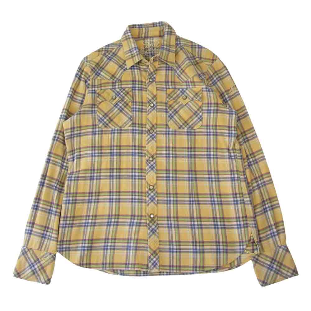TMT ティーエムティー TSH-F1303 STANDARD CHECK SHIRT スタンダード チェック シャツ イエロー系 M【中古】