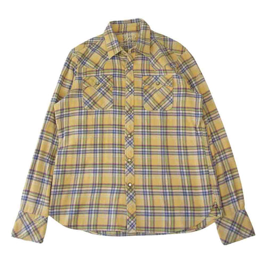 TMT ティーエムティー TSH-F1303 STANDARD CHECK SHIRT スタンダード チェック シャツ イエロー系 M【中古】