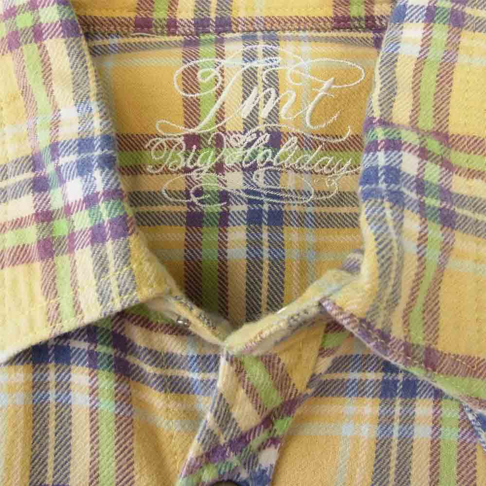 TMT ティーエムティー TSH-F1303 STANDARD CHECK SHIRT スタンダード チェック シャツ イエロー系 M【中古】