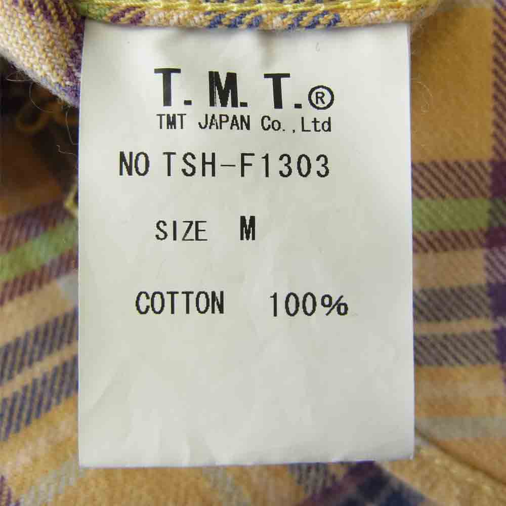 TMT ティーエムティー TSH-F1303 STANDARD CHECK SHIRT スタンダード チェック シャツ イエロー系 M【中古】